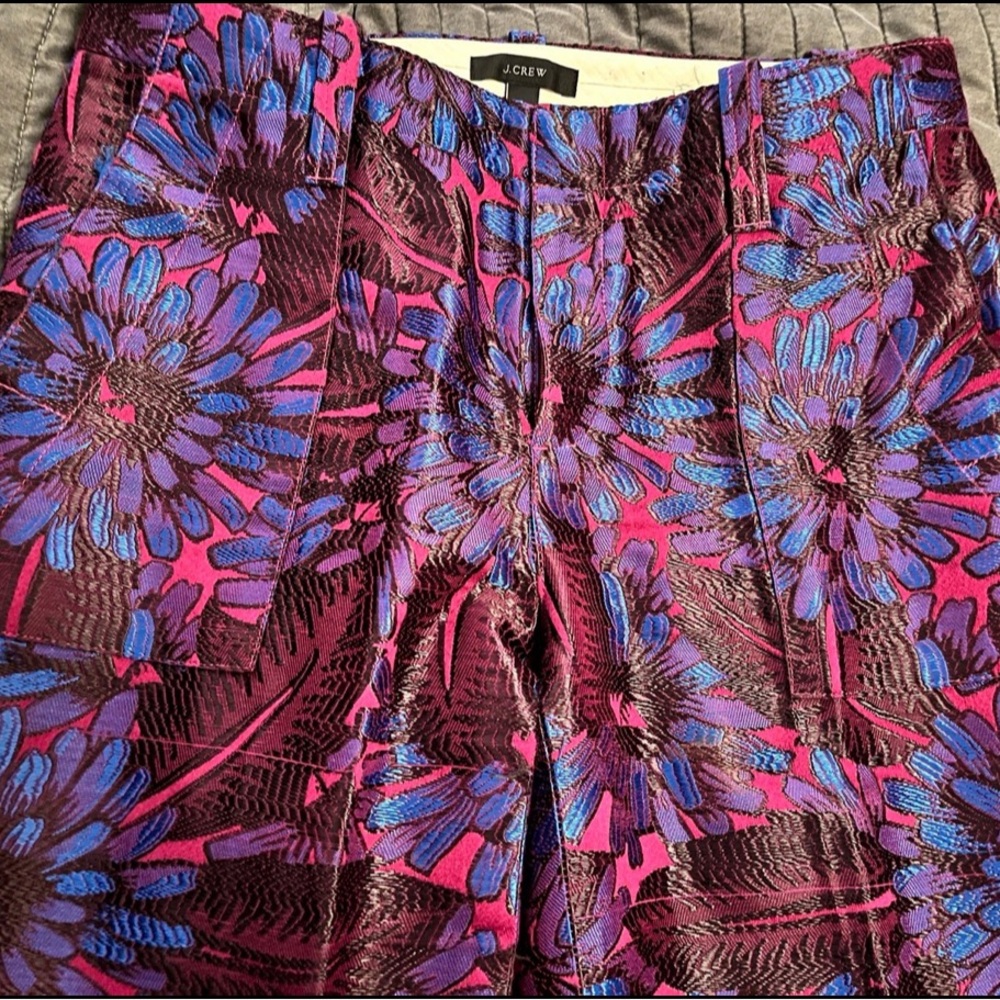 J. Crew Purple and Blue Midnight Floral Cropped Garden Pants - Picture 4 of 6